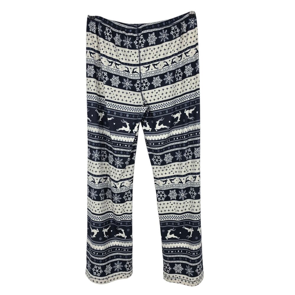 NWT Skims Navy Deer Fairisle Logo Plush Pointelle Cami & Pants Pajama Set Size L - Picture 6 of 9
